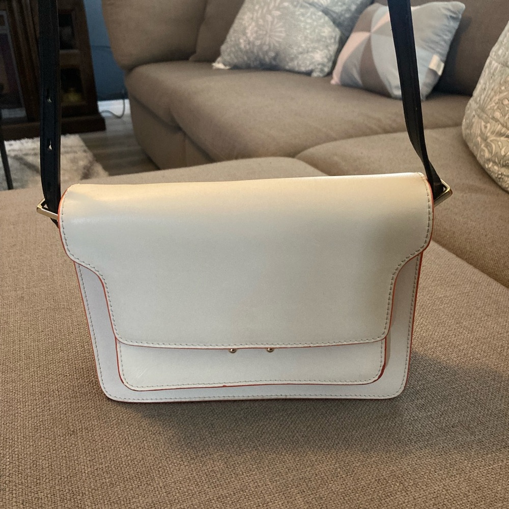 Marni Trunk Bag – White with Orange Trim – Excellent Condition